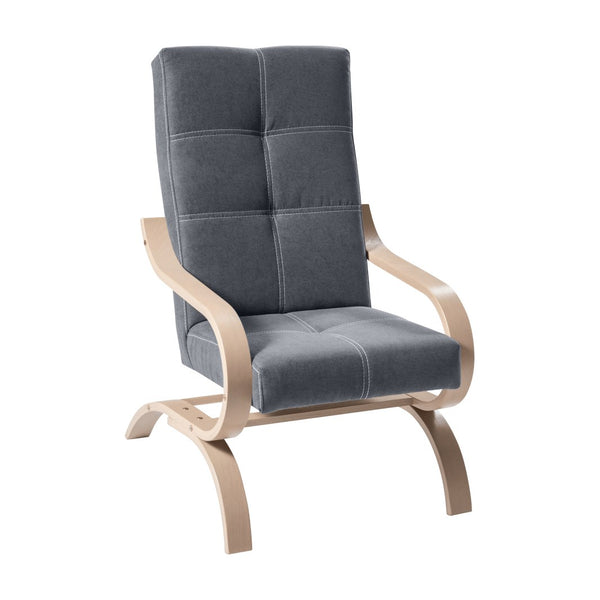 Fotoliu de relaxare Giny, gri și bej, vedere din față