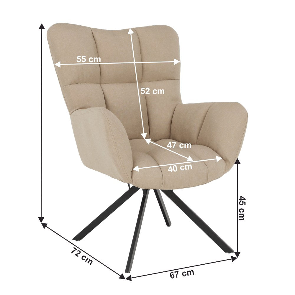 Fotoliu de relaxare Komodo – schiță cu dimensiuni, imaginea 2