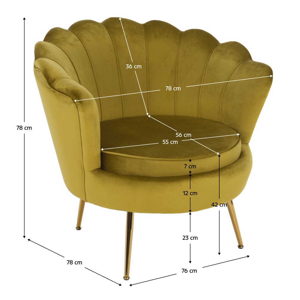 Fotoliu de relaxare Noblin – schiță cu dimensiuni, imaginea 2
