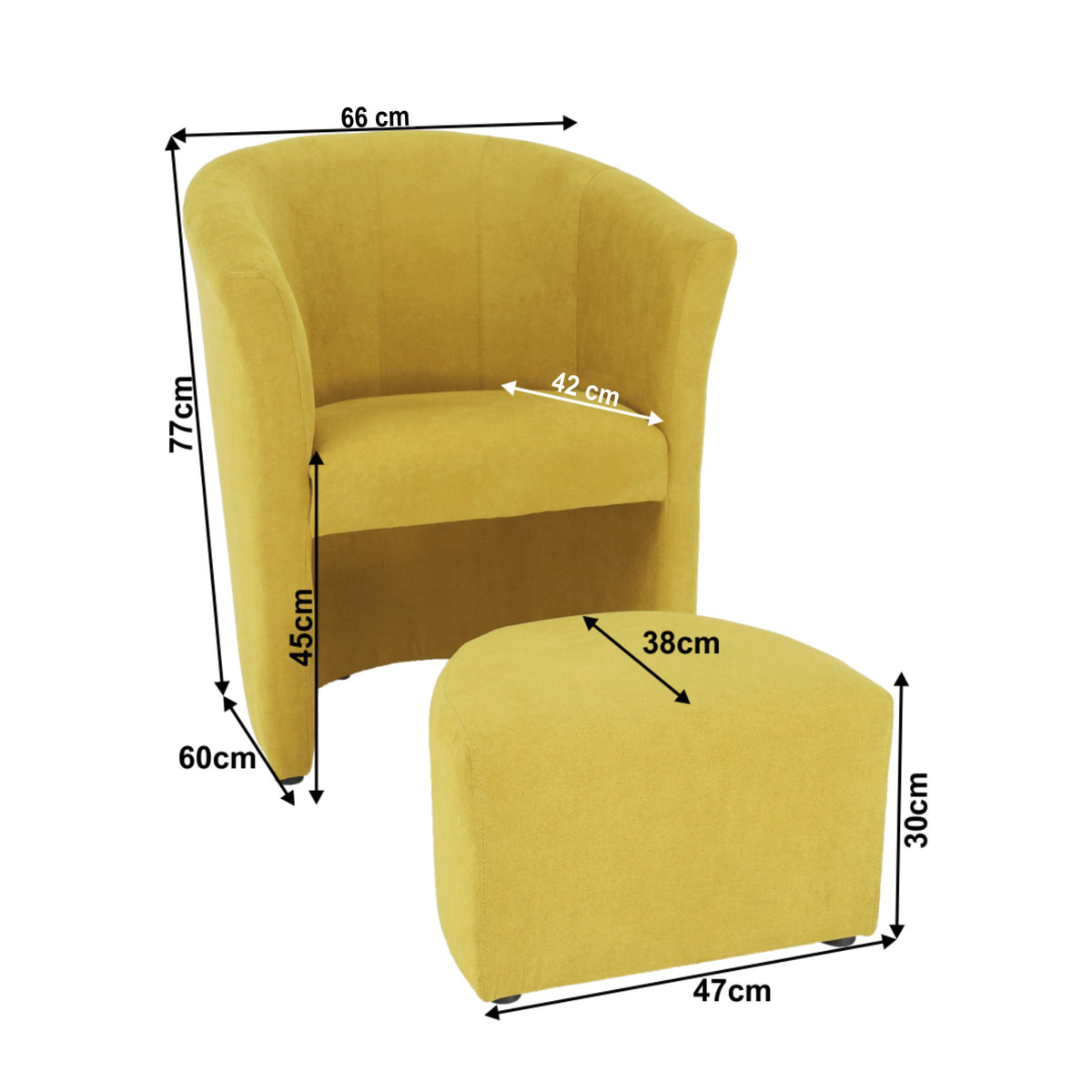 Fotoliu de relaxare Rose – schiță cu dimensiuni