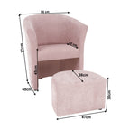 Fotoliu de relaxare Rose – schiță cu dimensiuni