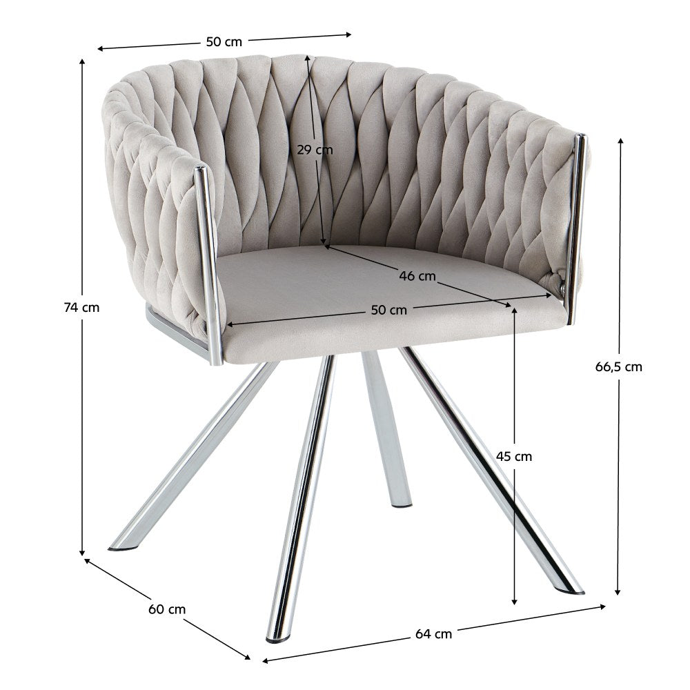 Fotoliu Helin – schiță cu dimensiuni