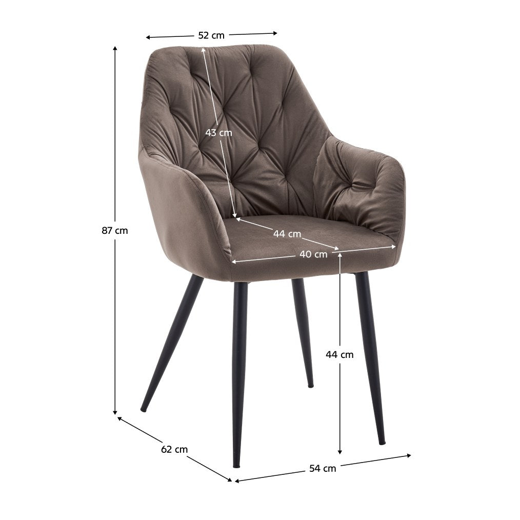 Fotoliu Verio – schiță cu dimensiuni