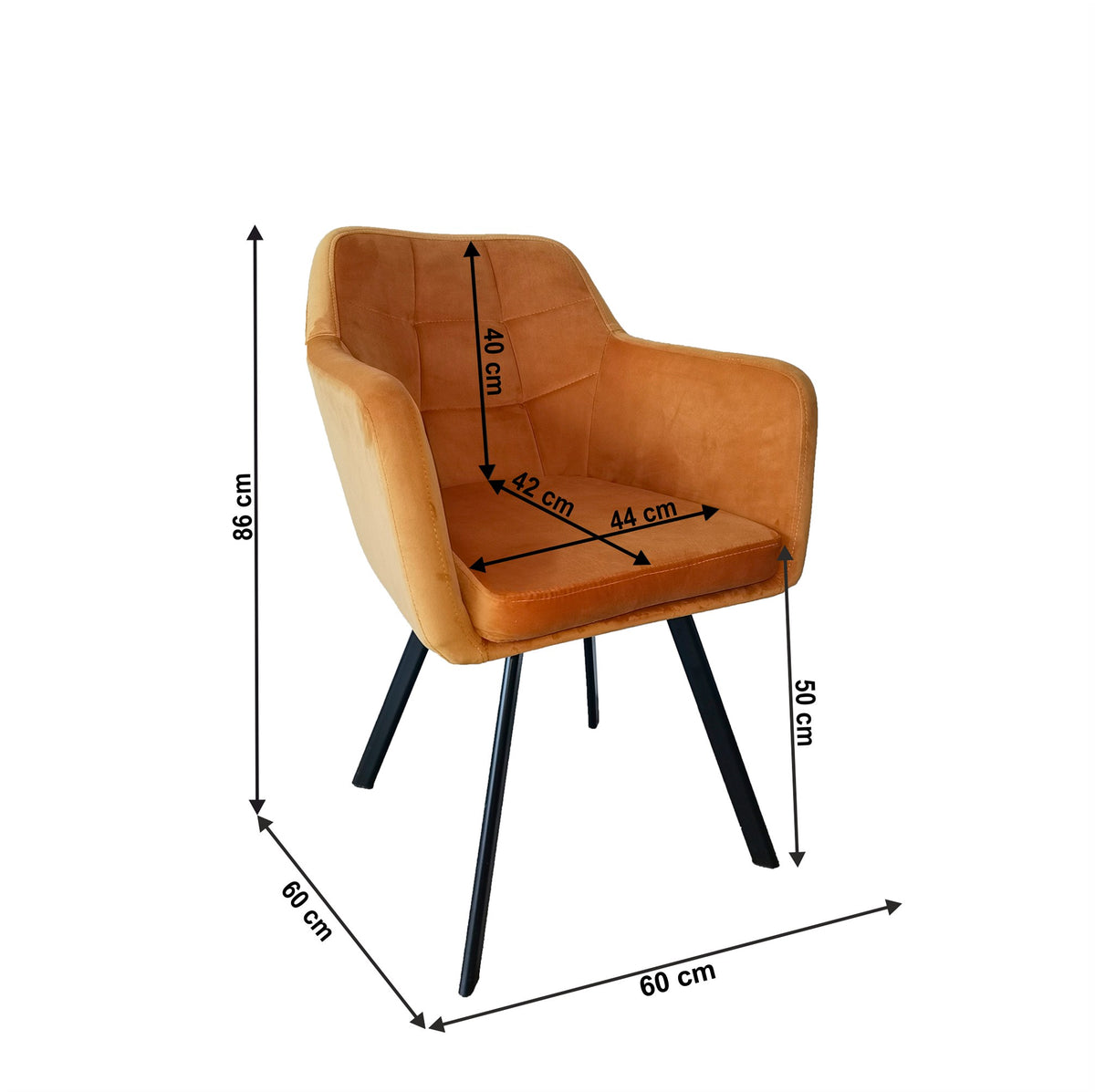 Fotoliu Zeron – schiță cu dimensiuni