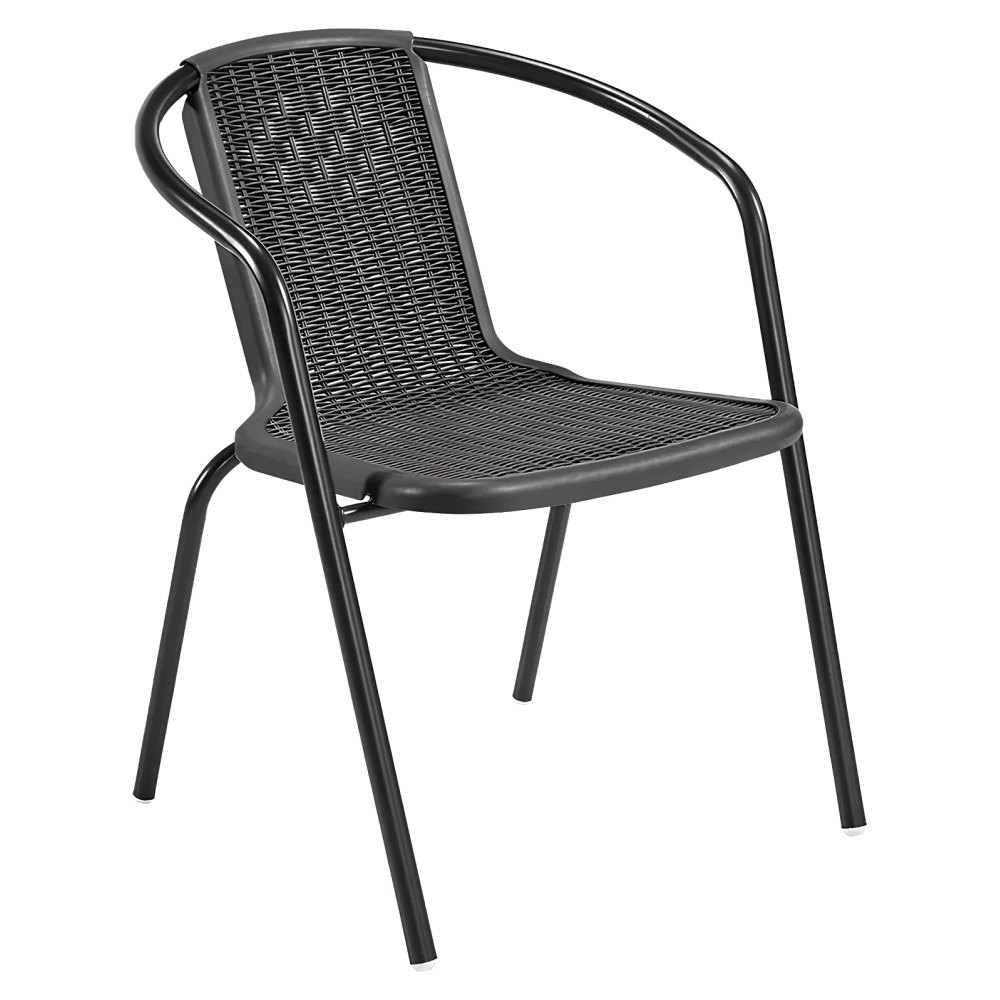 Scaun de gradina stivuibil FRENY, negru, otel/plastic