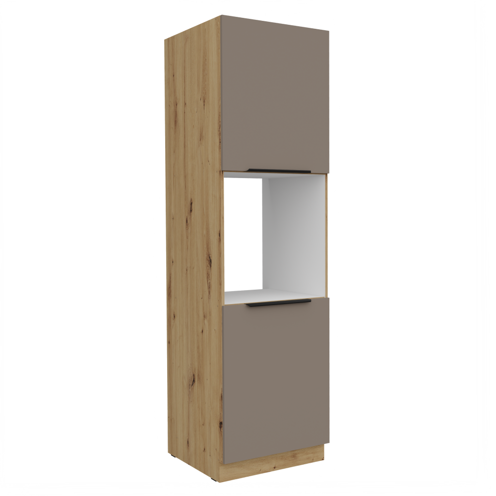 Dulap inalt pentru cuptor incorporabil FRISBO 60 DP-210 2F, sandgrau/stejar artisan