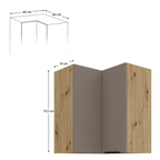 Dulap de colt superior FRISBO 60x60 GN-72 2F, sandgrau/stejar artisan