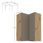 Dulap de colt superior FRISBO 60x60 GN-90 2F, sandgrau/stejar artisan