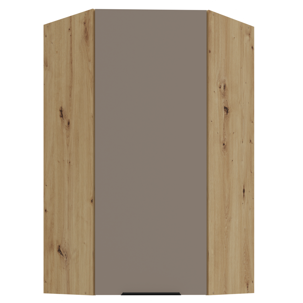 Dulap de colt superior FRISBO 60x60 GN-108 1F, sandgrau/stejar artisan