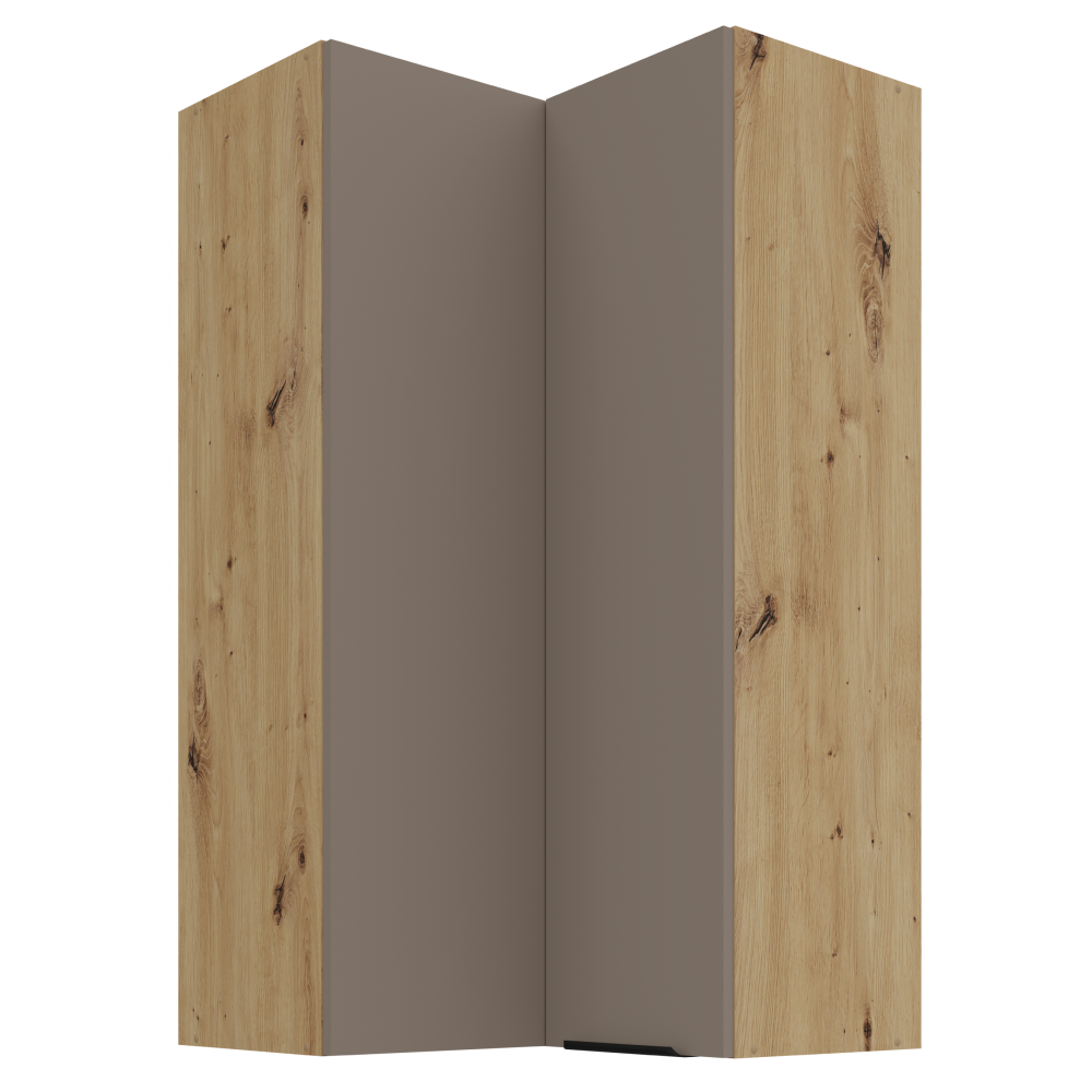 Dulap de colt superior FRISBO 60x60 GN-108 2F, sandgrau/stejar artisan