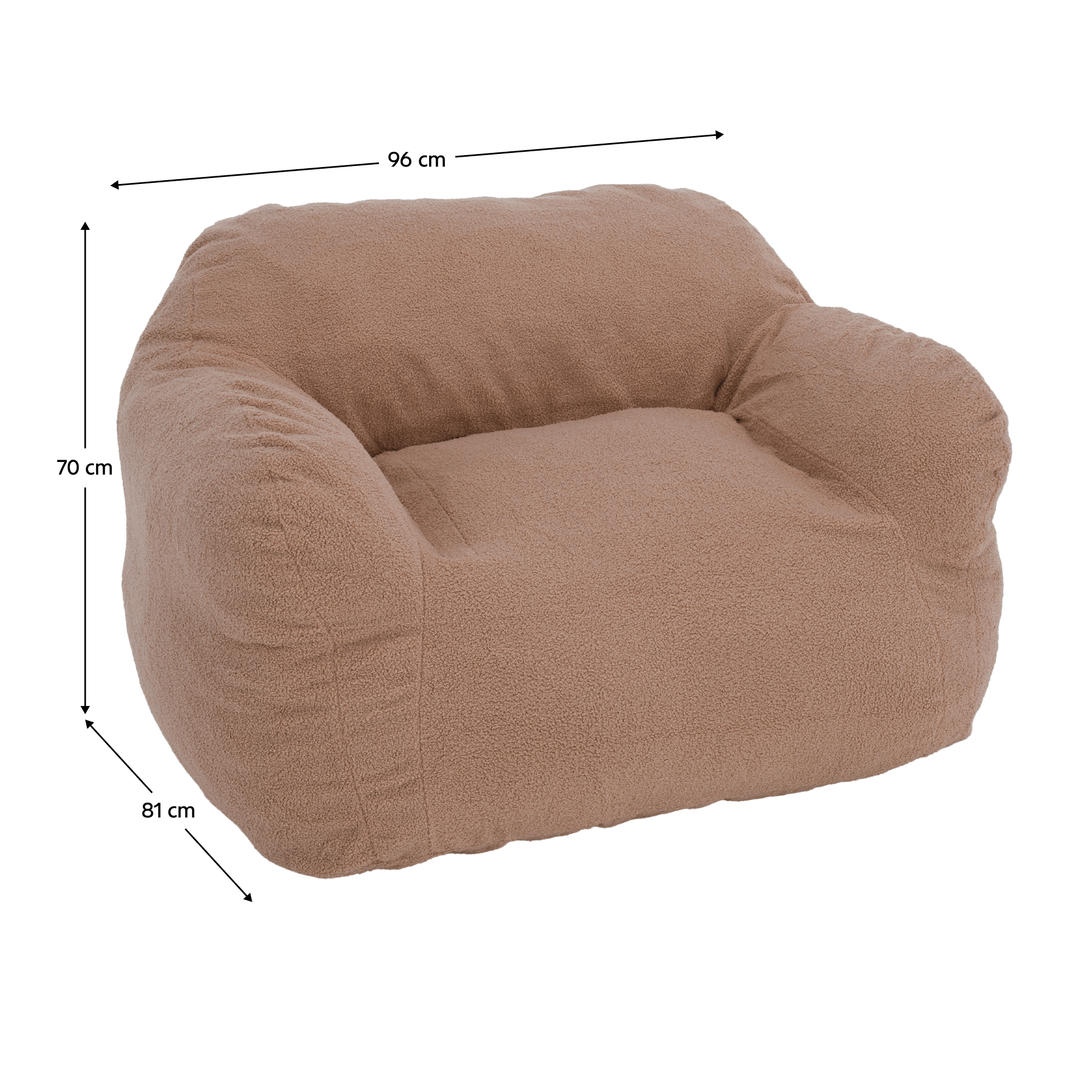 Fotoliu tip sac tapitat FUFY, vedere 3