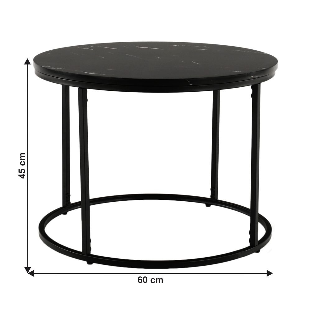 Masuta de cafea GAGIN, marmura negru / negru