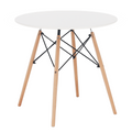 Masa dining GAMIN NEW 60, alb/fag, diametru 60 cm