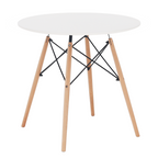 Masa dining GAMIN NEW 60, alb/fag, diametru 60 cm