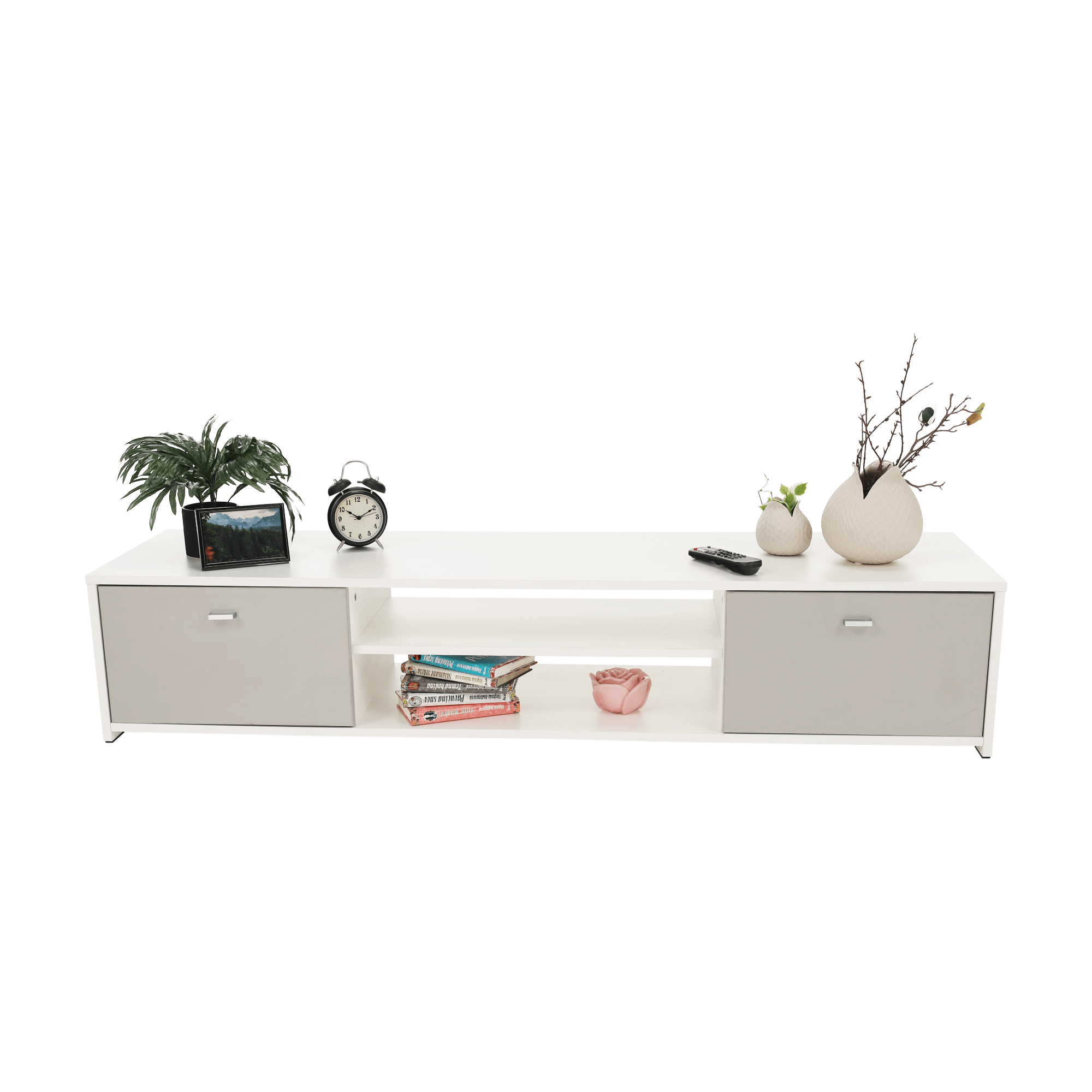 Ansamblu living GENTA, alb / gri