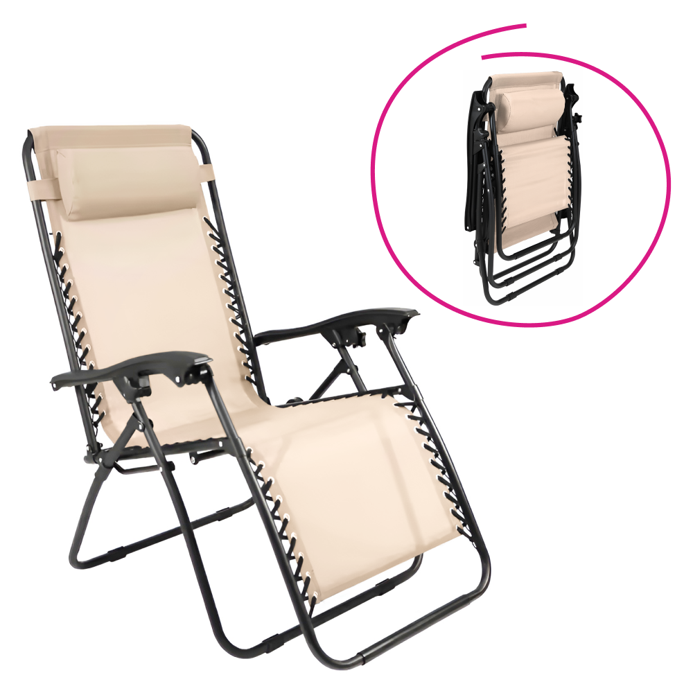 Scaun de gradina pozitionabil GERALD NEW, bej
