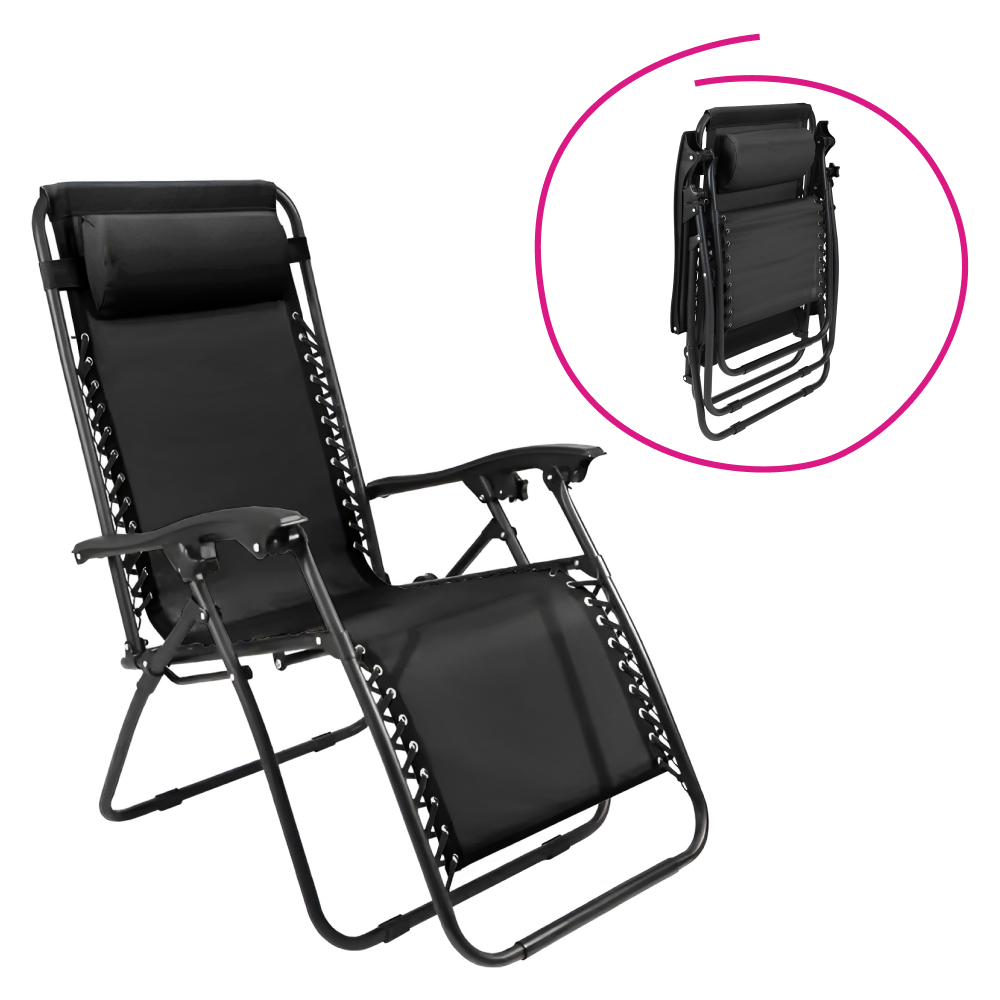 Scaun pozitionabil de gradina GERALD NEW, negru