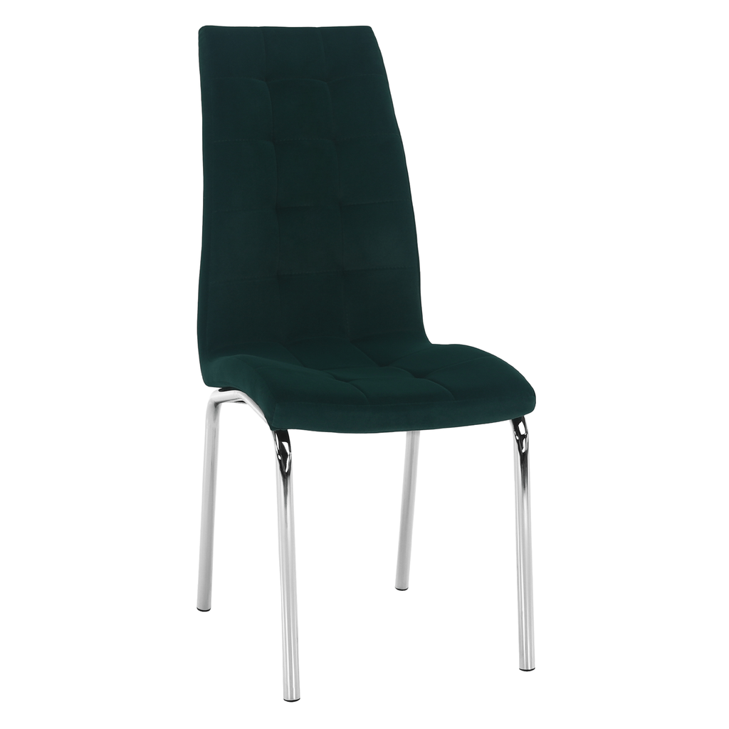 Scaun de masa GERDA NEW, tesatura de catifea smarald/crom