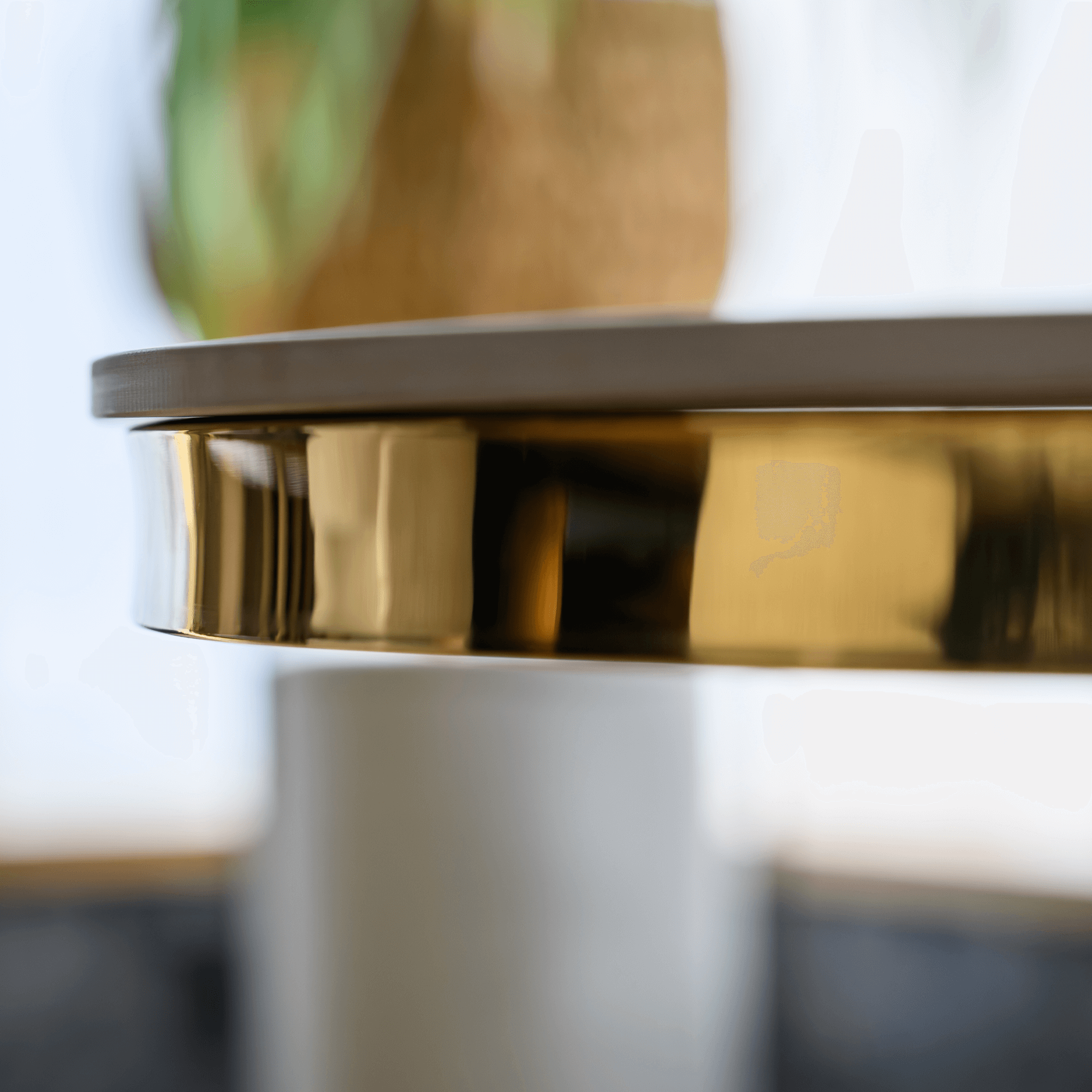 Masuta de cafea GREIS, auriu / marmura alb