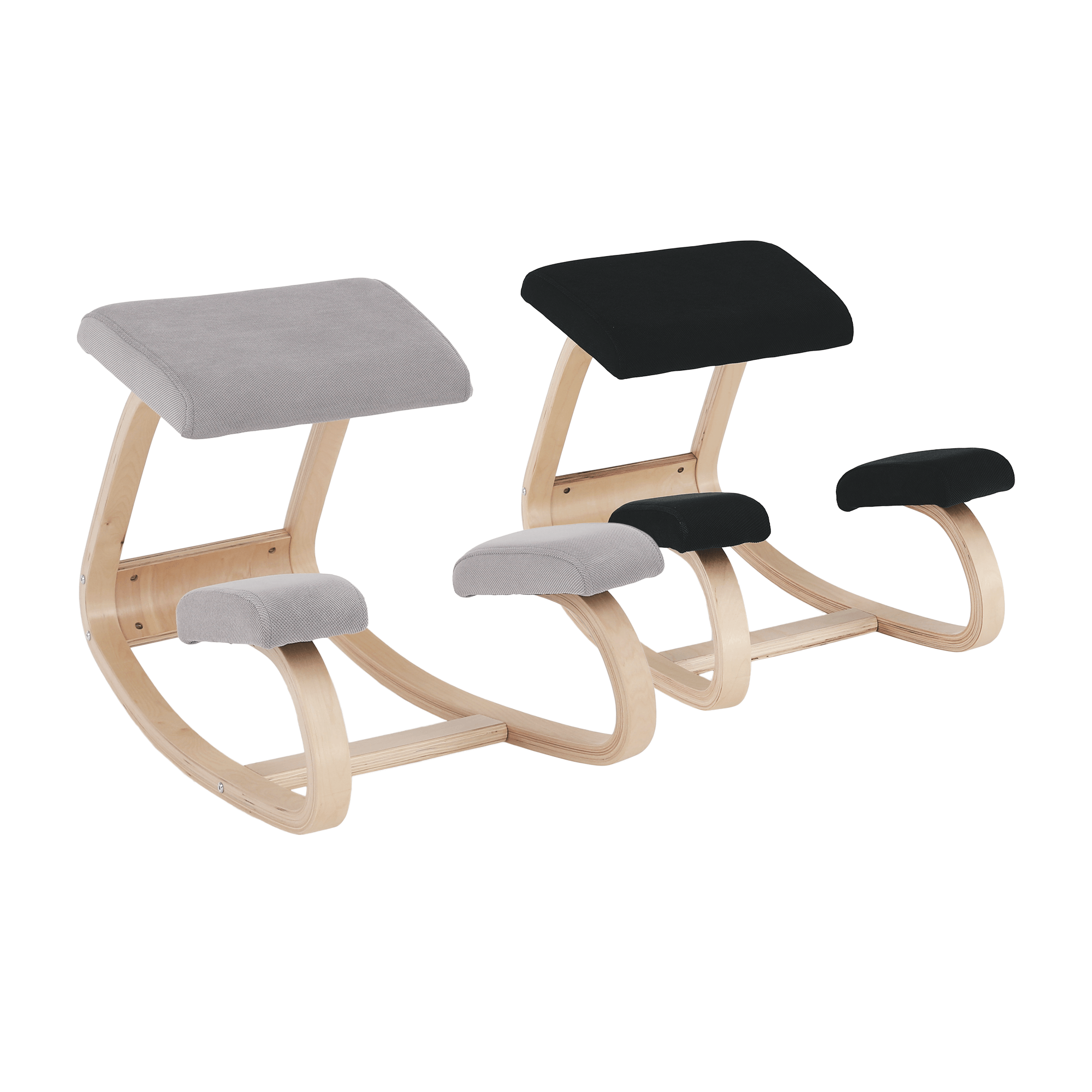 Scaun genunchi, negru / natural, RENAR