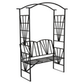 Banca de gradina cu pergola HAIFA, neagra