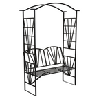 Banca de gradina cu pergola HAIFA, neagra