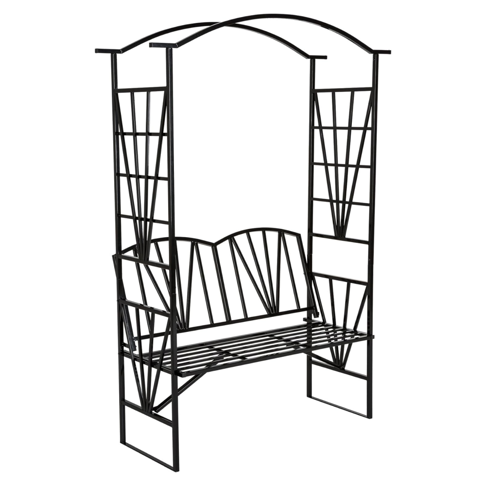 Banca de gradina cu pergola HAIFA, neagra