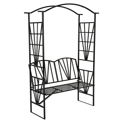 Banca de gradina cu pergola HAIFA, neagra