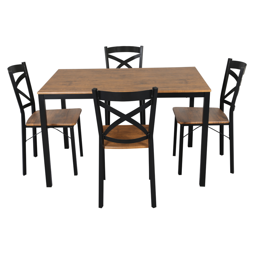 Set dining HAIM, stejar inchis / negru