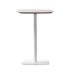 Masa de bar HARLOV, stejar/alb, MDF/metal, diametru 60 cm