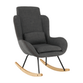 Fotoliu balansoar HARPER, material textil gri/lemn