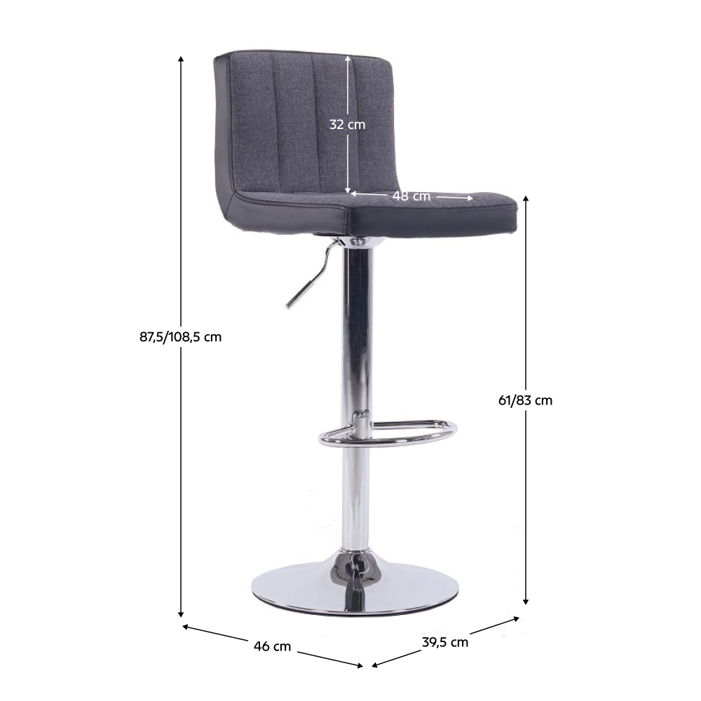 Scaun de bar HILDA, gri / negru