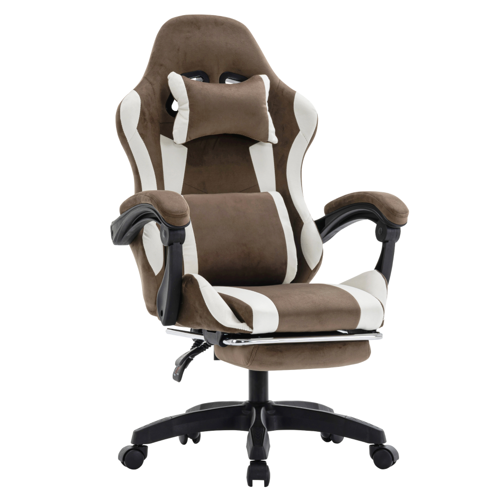 Scaun de birou/gaming HOSPO, maro/alb