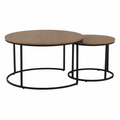 Set de doua mese de cafea IKLIN, stejar/negru