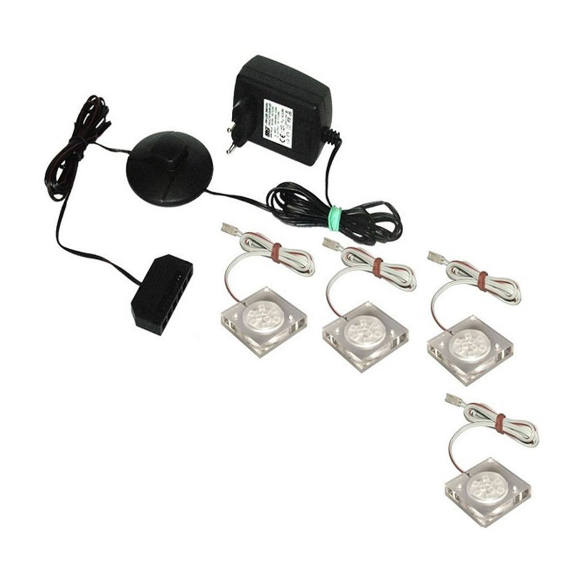 Iluminare LED mobilier Denlo, alb, vedere din față