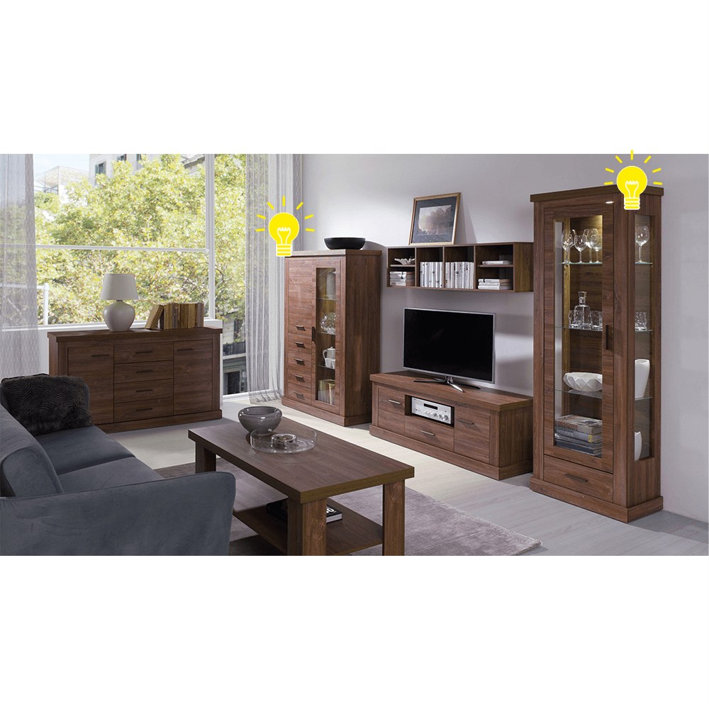 Iluminare LED mobilier Hilard, alb, vedere din față