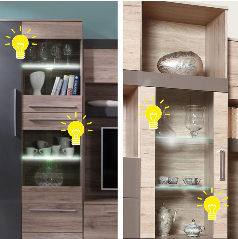Iluminare LED mobilier Melek, alb, vedere din față