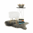 Taburet JAMINA, alb / auriu