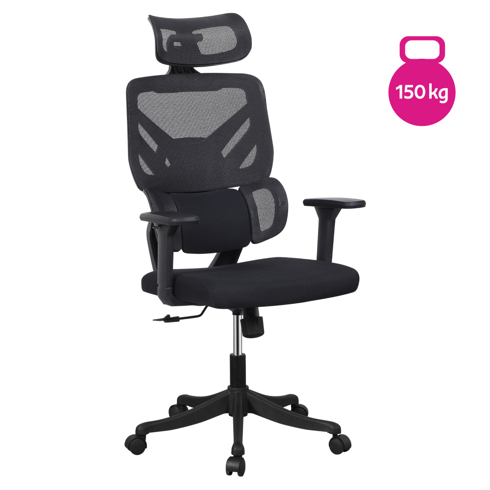 Scaun de birou JANIK, negru/rosu, portanta 150 kg