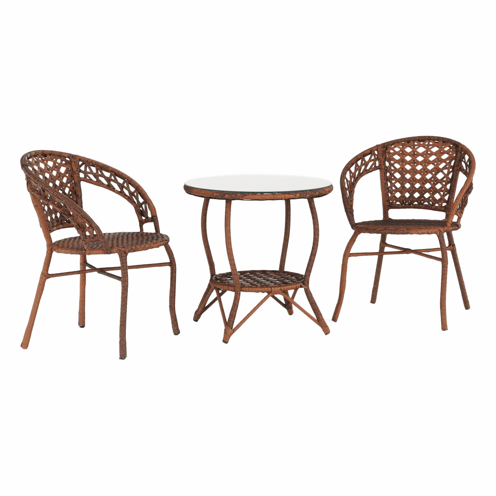Set de gradina din rattan 1 + 2 JARUB, maro