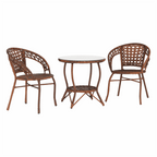 Set de gradina din rattan 1 + 2 JARUB, maro