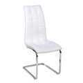 Scaun de bucatarie DULCIA, piele eco alba/crom
