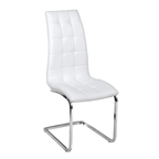 Scaun de bucatarie DULCIA, piele eco alba/crom