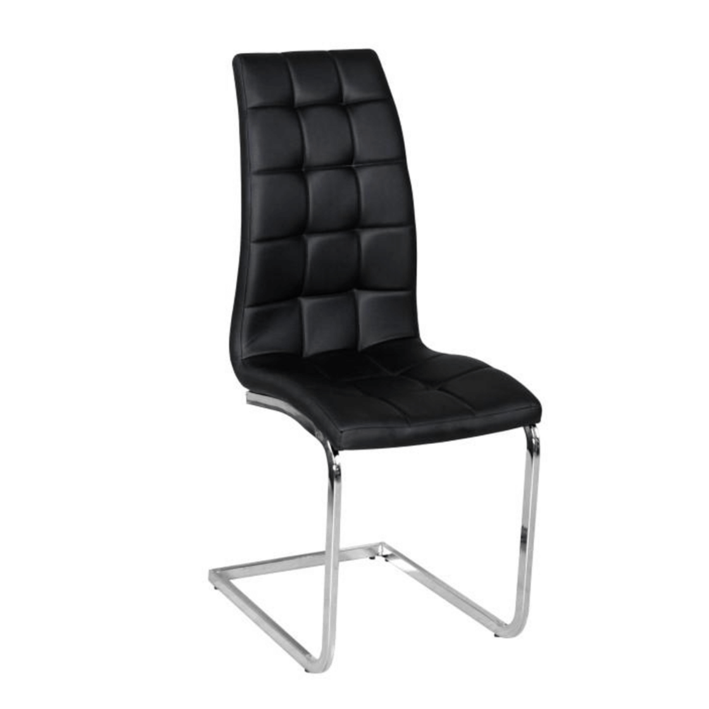 Scaun bucatarie DULCIA, piele ecologica negru/crom