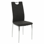 Scaun dining OLIVA NEW, textil gri maro/crom