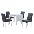 Set dining cu masa pliabila BJORK NEW 1+4, alb/gri