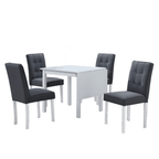Set dining cu masa pliabila BJORK NEW 1+4, alb/gri