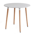 Masa dining ELCAN NEW TYP 2, alb/fag, diametru 80 cm