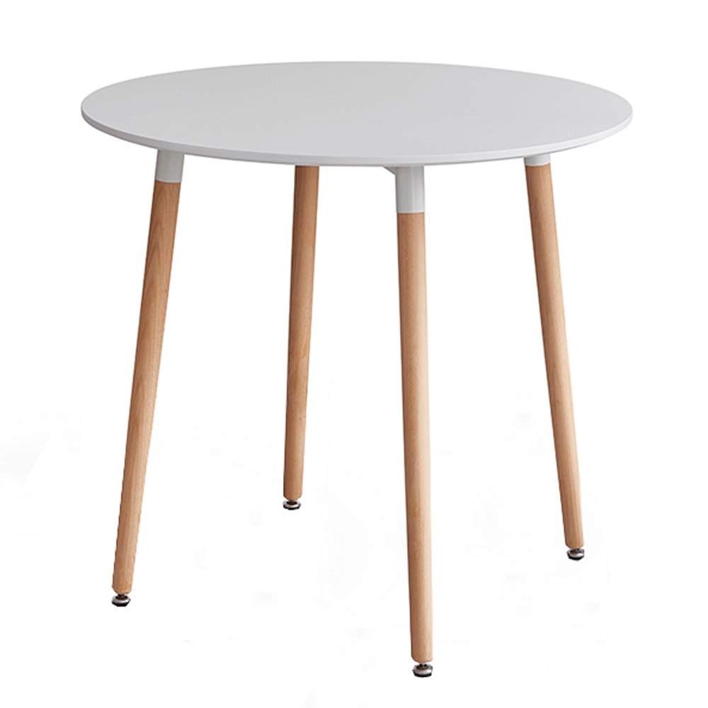 Masa dining ELCAN NEW TYP 2, alb/fag, diametru 80 cm