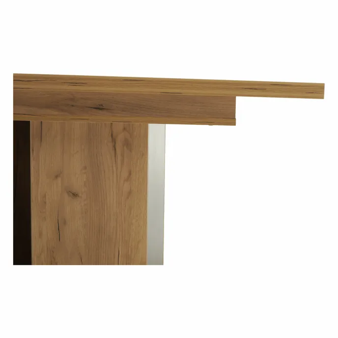 Masa dining FIDEL, stejar kraft auriu / grafit gri